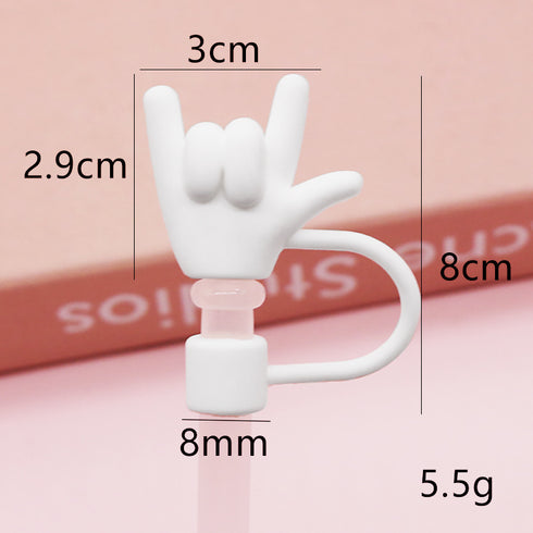 Cute Cartoon Silicone Straw Cap Dust PlugTumbler Straw Toppers for Tumblers, Dust-Proof Drinking Straw Caps for Reusable Straws Tips